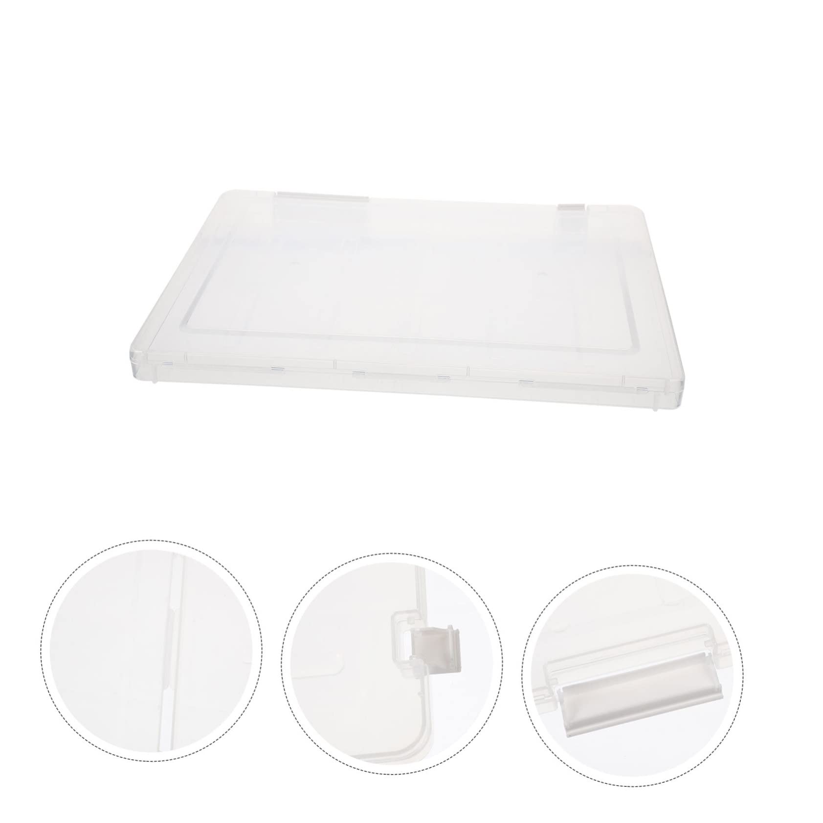HOMSFOU 5 Stück Transparente Robuste Dokumentenbox mit Deckel Praktische Aufbewahrungsbox für Büro und Zuhause Große Kapazität Sicher Verschließbar Vielseitiger Organizer für Schul und