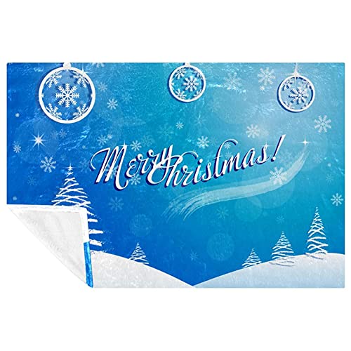 Couverture chaude de Noël plaid isolant et moelleux scène de neige pour camping - 2