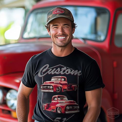 1951 F1 Truck Badge Vintage American Classic Car T-Shirt3