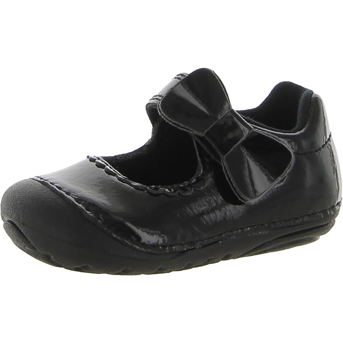 Stride Rite Baby Girls Soft Motion Makayla Mary Jane Flat, Black, 3 Wide Infant