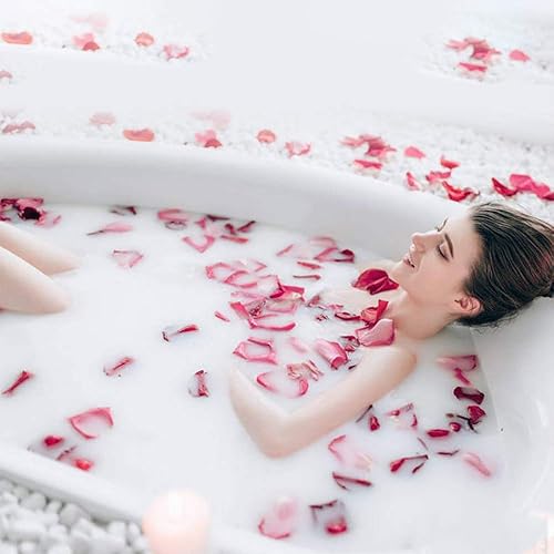 Miniatura 6 de Hslife Pétalos de rosas rojas reales naturales de 5.3 onzas, pétalos de rosa secos para decoración de bodas, baño, pies, baño, boda, confeti,