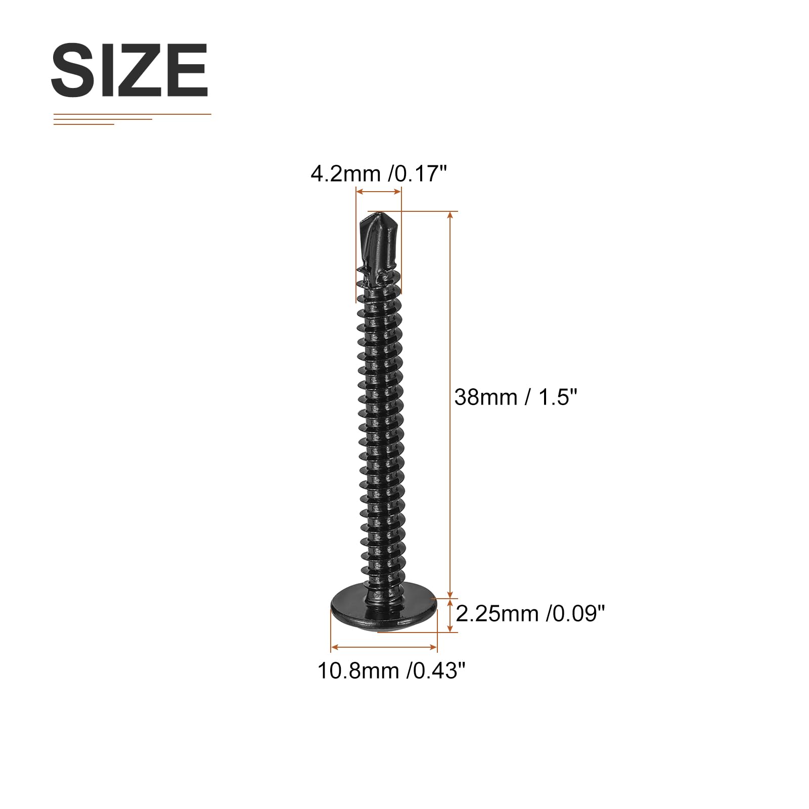 DTGN #8x1-1/2 Sheet Metal Screws, 100Pack, for Wood Furniture - Image 2