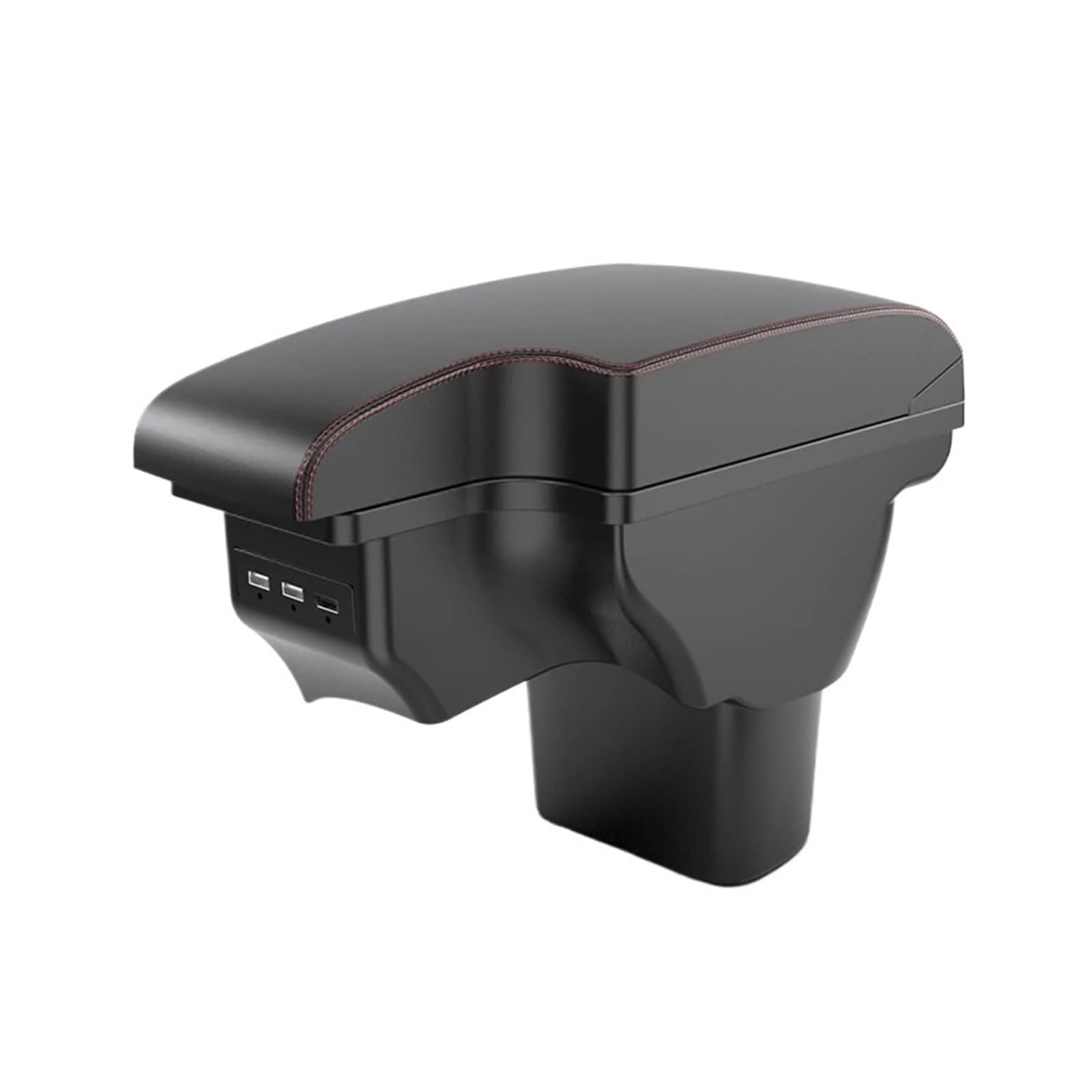 UMDJJU For Nissan For Juke For Infiniti Armrest Car Center Console Interior Modification Double Layer Storage Box USB Accessories Car Centre Console Armrest Box(A1 Black red Corium)