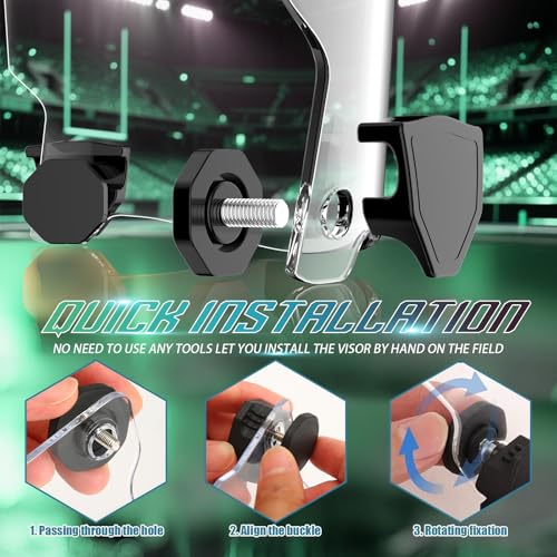 Image of Clear Not Anti-Fog Football Helmet Visor with Mounting Clips | Clear visor without anti-fog performance; includes two mounting clips. Check helmet and faceguard fit.