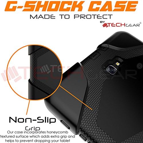TECHGEAR G-SHOCK Case fits Samsung Galaxy Tab A 10.1" (SM-T580 Series) Tough Rugged Heavy Duty Armour Shock Proof Long Survival Protective Case with Detachable Stand - Kids Work School Builders Case