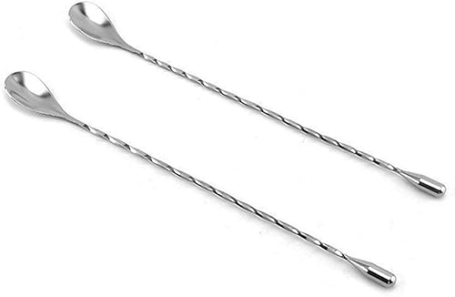 Miniatura 2 de Cuchara mezcladora de acero inoxidable de 12 pulgadas, cucharas de barra de cuello giratorio, cuchara coctelera de bar, paquete de 3