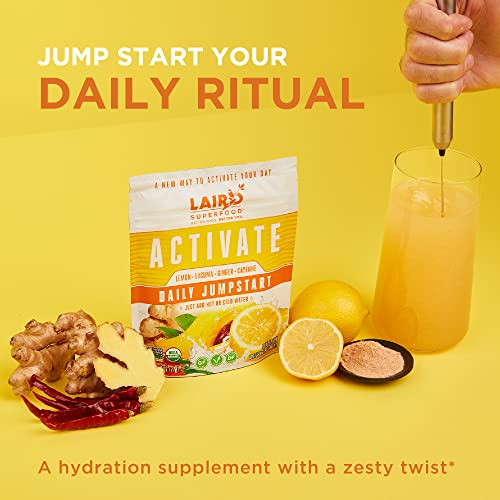 Laird Superfood Activate Daily Jumpstart Powder Drink Supplement, Lemon, Lucuma, Ginger And Cayenne Cleanse, Organic, 2.7 Oz Bag, Pack Of 1 #TOP1