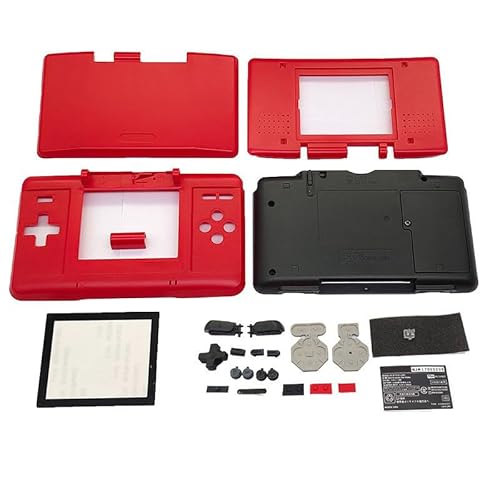 Narwhalss Replacement Full Housing Shell Kit for NDS, Complete Outer Case with Buttons Set, Repair & Custom DIY Cover, Full Body Shell Replacement Parts (Red)