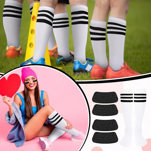 Image of Panitay 2 /12 /16 /24 Pairs Softball Soccer Socks Glitter Eye Black Stickers Team Spirit Accessories for Youth Women Sport Wear