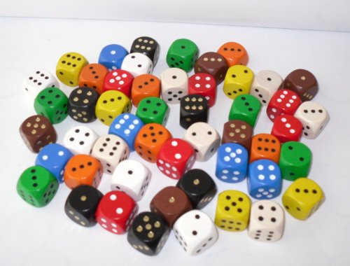 Preisvergleich Produktbild 50 Würfel aus Ahornholz (16 mm), Polybeutel