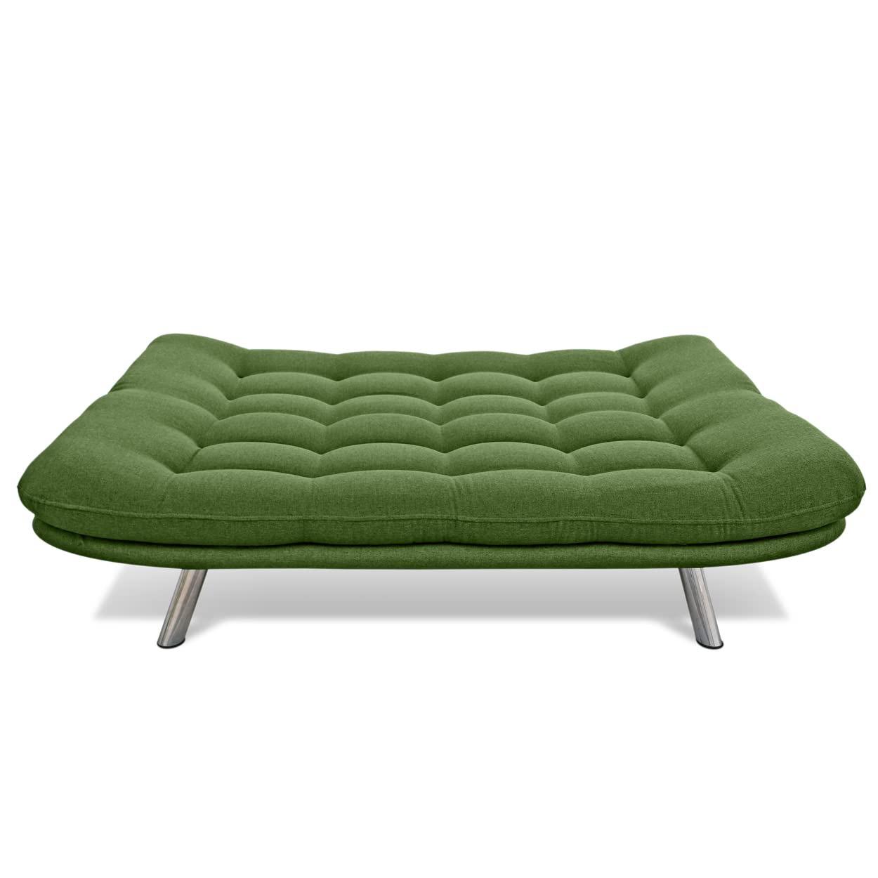 EVERGREENWEB - Divano clic clac trasformabile in comodo divano Letto con Materasso Futon | Moderno Divano Letto per Soggiorno, Studio, Salotto, Camera | Lea (Verde)