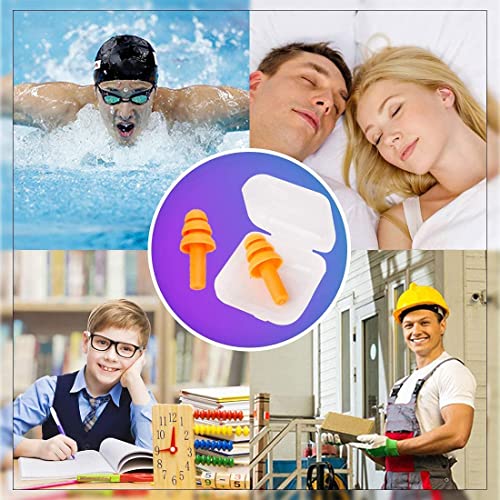 Image of MKSL Ear Plugs Soft Silica Gel Noise Reduction for Sleeping /Meditation /Swimming Adult /Child /Reusable for Travel - 5 Pairs - Random Color