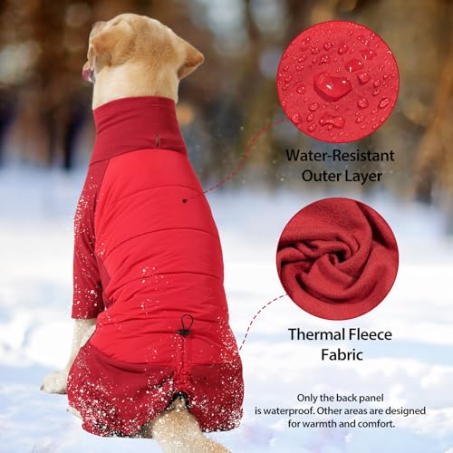 HEYWEAN Hundemantel Fleece mit Beinen Hundepullover Kleine Mittelgroße Grosse Hunde Wintermantel Hundejacke Winter Hundebekleidung Warm Fleecemantel Hund Jacke Hundeoverall Hundepyjama Fleecejacke