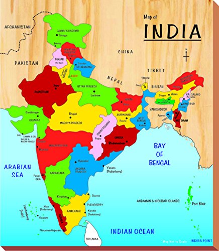 Map Pointing Of India Kinder Creative India Map, Brown : Amazon.in: Office Products