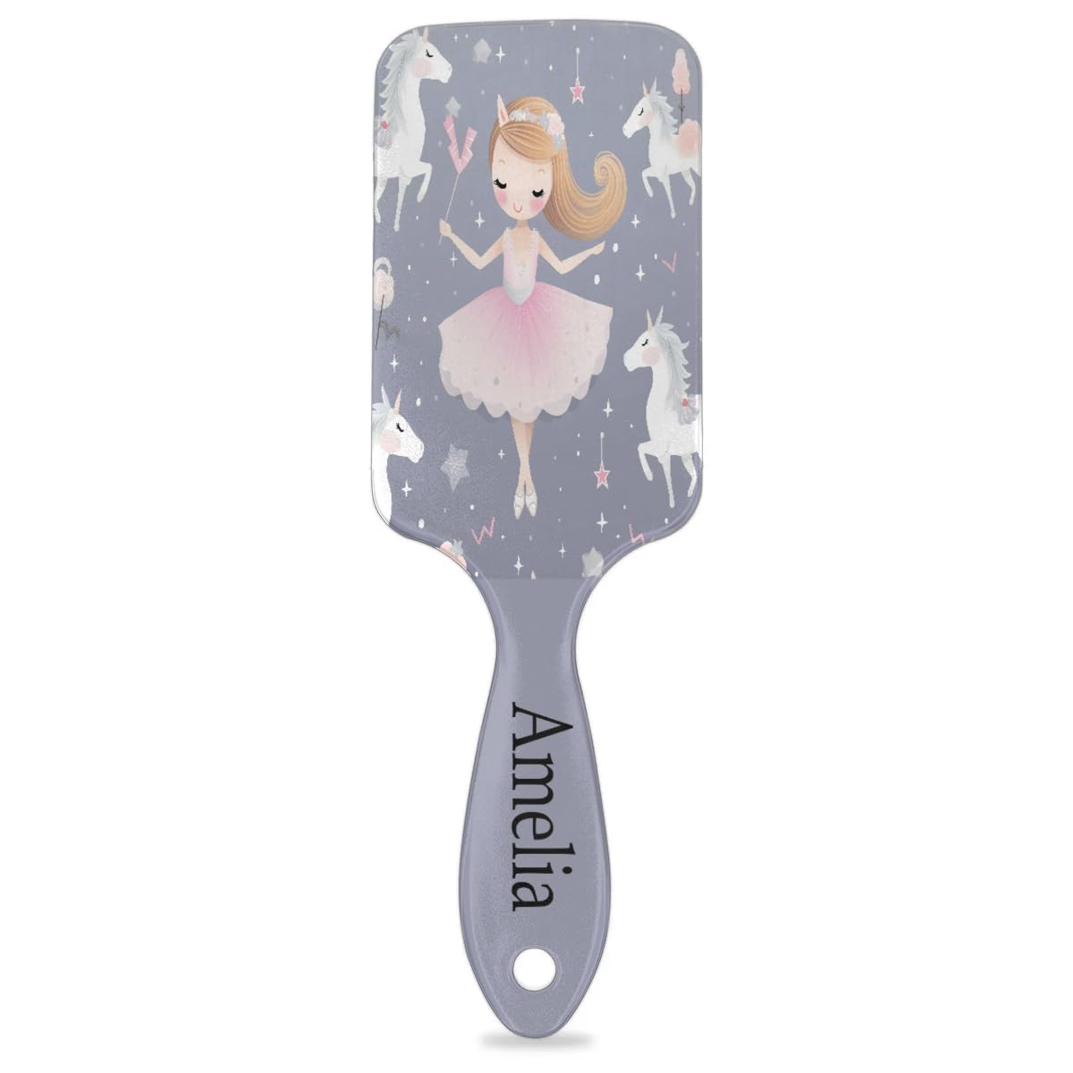 Voloreju Personalized Name Hair Brush Gifts for Women Girls Custom Hair Brush Women Customized Hair Combs with Text Ballerina Princess Unicorn