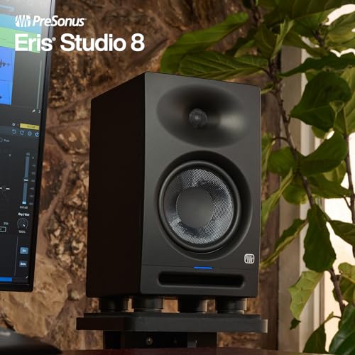 Image of PreSonus Eris Studio 8, 8-Inch High-Definition Professional Studio Monitor with Woven Composite LF Driver, XLR, 1 inch Silk-Dome HF Driver, EBM Waveguide, and Acoustic Tuning Controls - Single (Black)