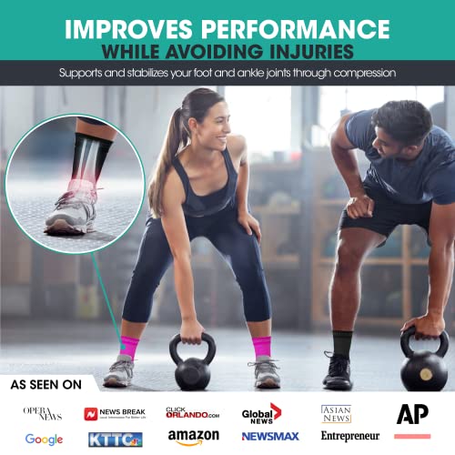 Image of Modvel Foot & Ankle Brace Socks for Sprained Ankle Compression Sleeve - Foot Support for Women & Men - Tendonitis & Arthritis Ankle Brace Sports Running, Torn Ligaments & Women Stabilizing Ankle Wrap