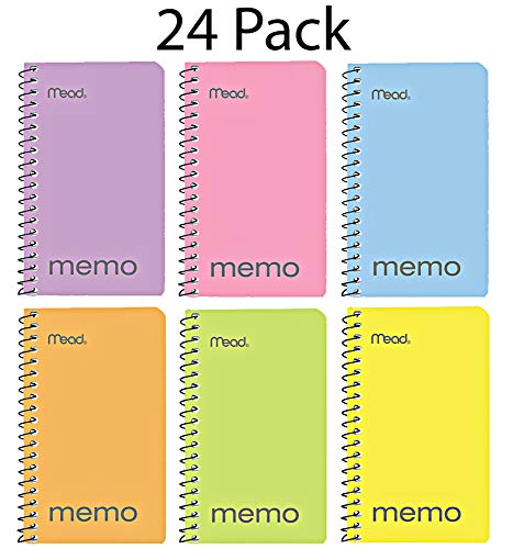 Mead Small Notebook, 24 Pack of pocket notebook 3x5 " College Ruled Small