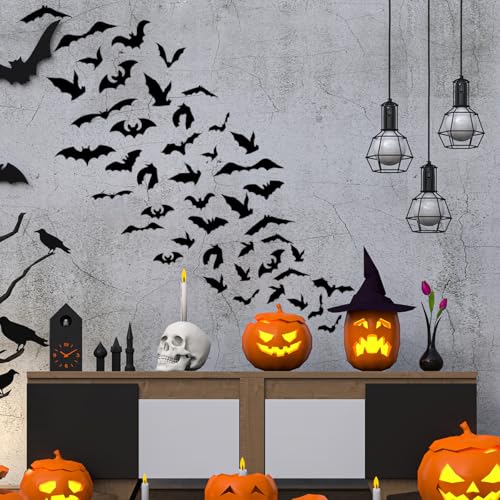 Vinilo decorativo murales murciélagos Halloween para pared miniatura 4