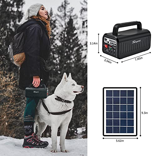 Solar Generator with Panels Included, 8000mAh Portable Power Station with 2 LED Bulbs, AC DC USB Ports, Solar Charger Power Bank for Outdoor Camping Travel, RV, Emergency, Home Blackout - Image 3