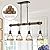 Kitchen Island Lighting Ceiling 4-Light Dining Room Light Fixture Hanging, Rustic Linear Chandelier with Solid Wood Modern Kitchen Pendant Light Over Island Farmhouse Dining Light Metal Lampshade