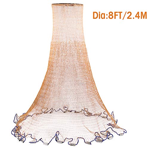 image for Boshen American Hand Cast Fishing Net Easy Throw Nylon Fishing Mesh Ne