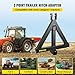 Mophorn 3 Point Trailer Hitch Heavy Duty 2In Receiver Hitch Category 1 33In Hitch Attachments Tow Hitch Drawbar Adapter Black (Heavy Duty Trailer Hitch)