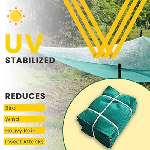 Image of Bindian Green Net for Balcony, Garden, Shade Net, Shade for Sun Protection, Balcony Net for Shade, Swimming Pool, GardenNet for Plants 75% UV Protection, Niwar Material, 10x5 Feet