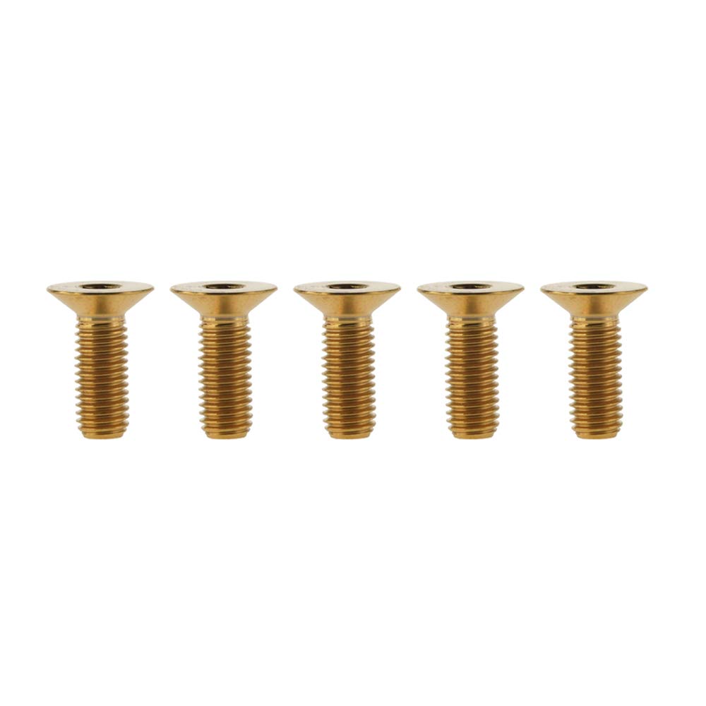 DWAMMEBRS Bolts DIN7991 M6x10 12 15 20 25 30 35 40 45mm Countersunk Hex Socket Screws Pack of 5(Gold,M6x15mm)