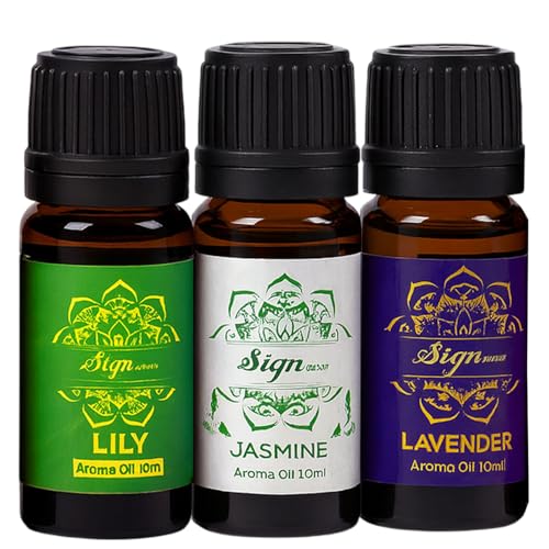Image of Signamio 3 Pcs Essential Oil Set - Premium Reed Diffuser Fragrance Aroma Oil Collection for Home & Office - Long-Lasting Scented Essential Oil Blends for Relaxation & Wellness Lavender /Jasmine /Lily
