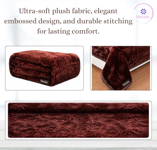 Image of Coffee Brown Double Bed Blanket 500 TC Super Soft Premium Microfiber Blanket, 87 x 85 Inches, Warm & Lightweight Winter Blanket, Soft Cozy AC Blanket, All Season Bed Blanket for Home & Travel
