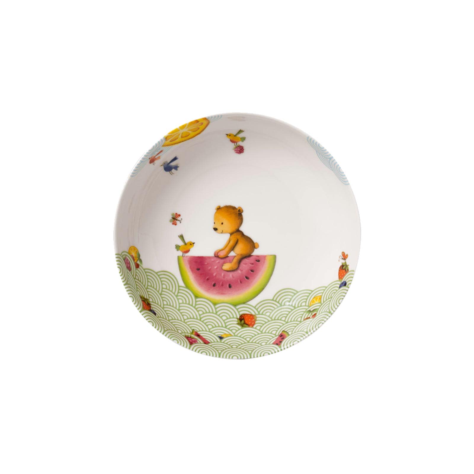 Villeroy & Boch Hungry as a Bear Essen-Set mit Löffel 3-teilig – Kinderteller & Airplane-Breilöffel – Premium Porzellan & Edelstahl, Spülmaschinenfest & Mikrowellensicher
