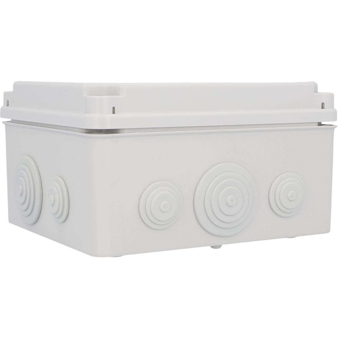 UNITEC natynkowa skrzynka rozgałęźna, puszka rozgałęźna, obudowa instalacyjna, 175 x 151 x 95 mm, ochrona przed wodą rozbryzgową i kurzem zgodnie z IP 65, zakręcana pokrywa, 175 x 151 x 95 mm, szara