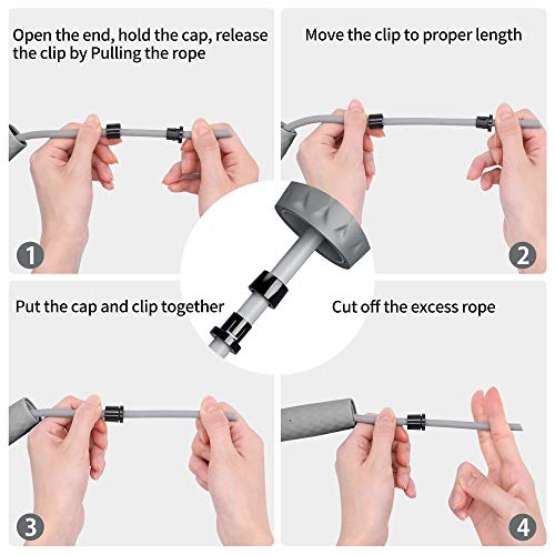 Umi Cuerda de saltar con peso de 7 mm de grosor, asas ajustables, cuerda de saltar pesada para ejercicios de fitness, quema de grasa, adultos - Imagen 6