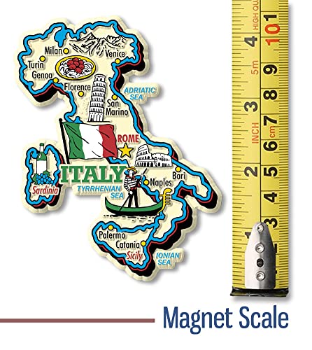 Italian Jumbo Country Map Magnet Collectible Souvenir by Classic Magnet - Made in USA