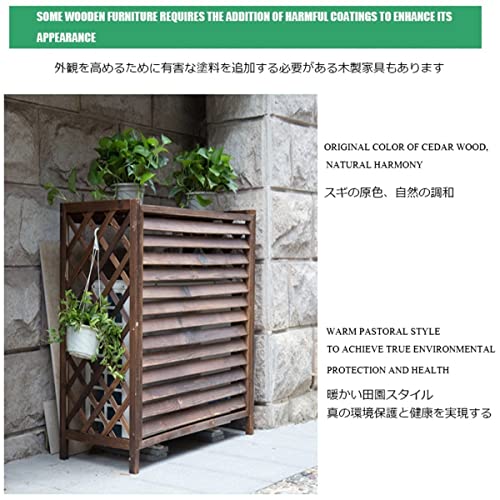 Cache-climatiseur en bois facile à installer avec panneau d'intimité - 6