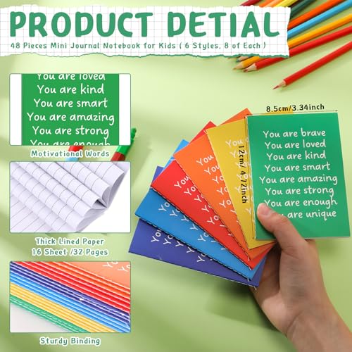 Image of Spakon 48 Pcs Back to School Gifts for Students Mini Notebooks, Rainbow
