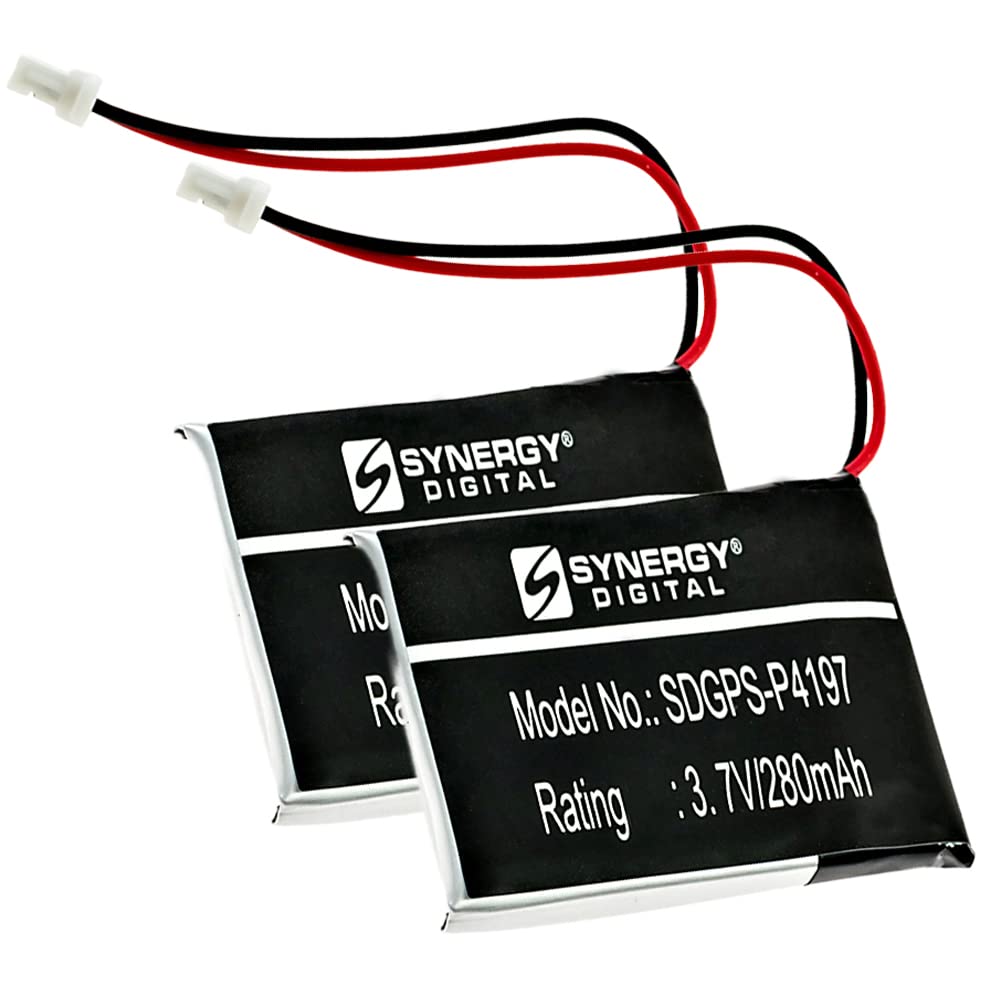 Synergy Digital GPS Batteries, Compatible with Golf Buddy PL482730, YK372731 GPS Batteries (Li-Pol, 3.7V, 280 mAh), Set of 2