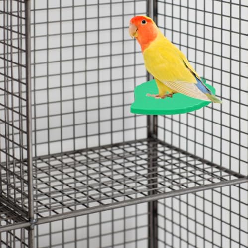 Image of Angoily Leaf Shape Bird Perch Platform for Parakeet Cockatiel Plastic Bird Cage Accessory 5.98X4.40X1.14 Inch Climbing Stand Playground