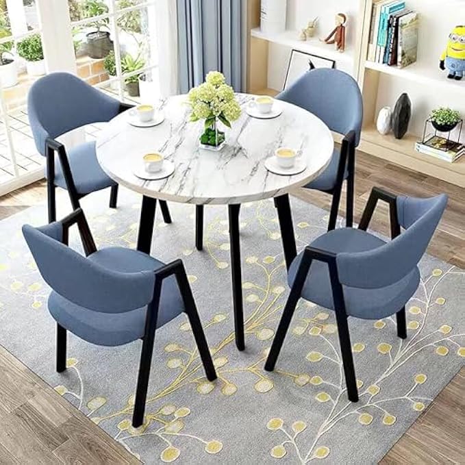 Dining Table Set, Kitchen Dining Room Sets, Kitchen Table and Chairs for 4, Round Dining Table Set for 4, Kids Table and Chair Set, Suitable for Living Room, Dining Room, Balcony, Coffee Shop