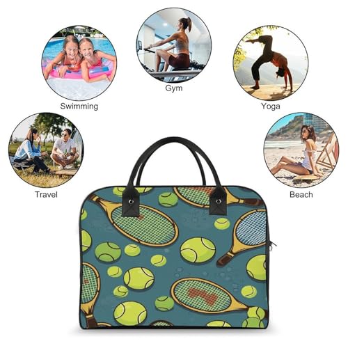 Bolsa para portátil con estampado de tenis y correa ajustable miniatura 4