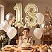 Champagne Gold Large Number 18 Balloon, 40 Inch Light Gold Foil Helium Number Balloons, Giant Mylar Number 18 Balloons for 18 Years Old Birthday Party Anniversary Decorations (Champagne Gold 18)