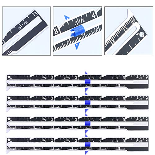 CZWESTC 8 Pcs Sewing Measuring Rulers, Aluminum Sliding Gauge, Quilting Knitting Measuring Rulers, Sewing Seam Gauge for Beginner Crafting Sewing Measuring (Blue & Red)