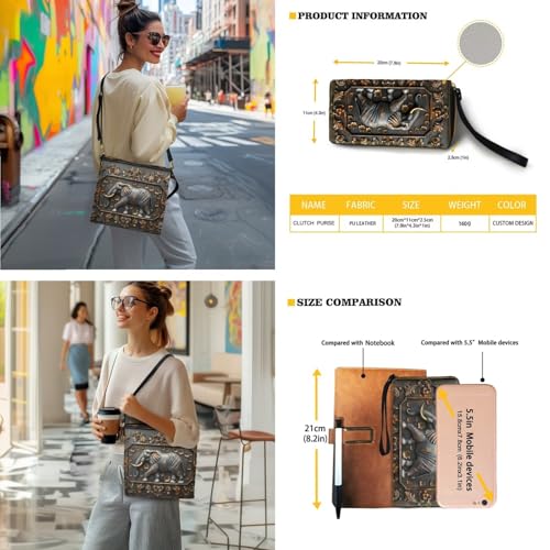 Purse and Wallet Set for Women, Leather Crossbody Bucket Tote Bag with PU Wallet for Travel Party Work2