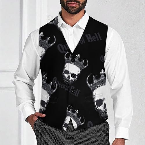 Queen of Hell Men's Formal Suit Vest for Business Formal Or Casual Dress Waistcoat Wedding2