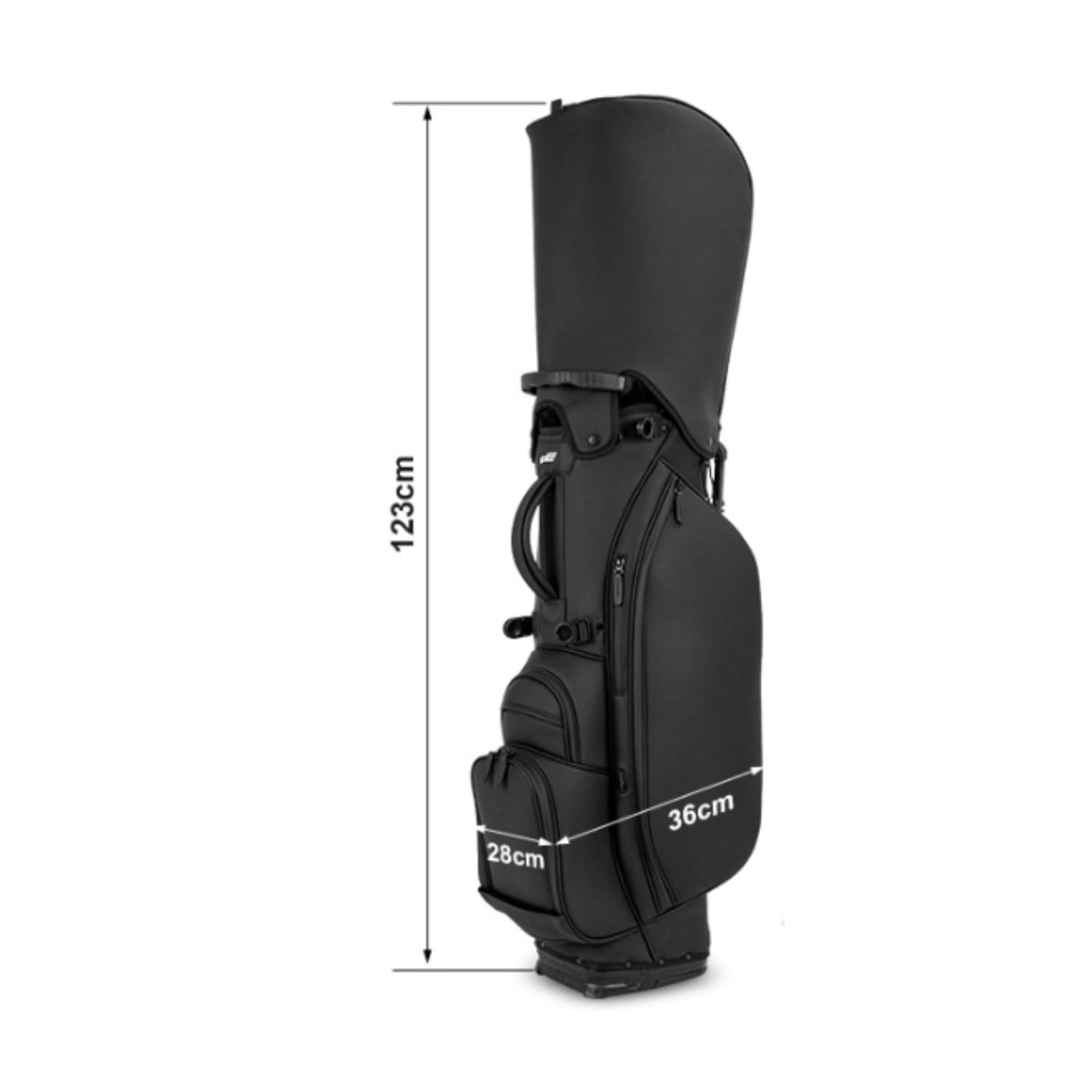 predolo Golf Standbag viel Stauraum Standbag strapazierfähig Tragetasche mit Standbeinen für Driving Range, Schwarz