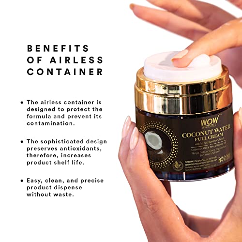 Wow Skin Science Antiage Coconut Water Full Cream With Hyaluronic Acid For Deep Hydration & Youthful Skin - Moisturizer For All Skin Types - Free From Parabens, Silicones, Mineral Oil & Color - 50 Ml #TOP2