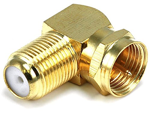 Monoprice 106775 F Type Right Angle Female to Male Adapter, Gold Plated (2 Pack)2