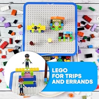 Bins & Things Storage Bin Organizer Box - Toy Storage Case for Building Blocks, Small Dolls and Accessories - Kids Toy Suitcase with Baseplate Lid - Mess-Free Organizer for Travel and Playroom