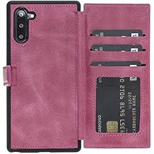 جراب هاتف جلدي من Venito Verona متوافق مع هاتف Samsung Galaxy Note 10 مقاس 6.3 بوصة - غطاء خلفي قابل للطي مزود بتقنية RFID - جراب محفظة هاتف نحيف - Dusty Rose